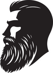 Man bearded face silhouette design