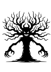 Halloween Tree SVG, Creepy Tree SVG, Spooky Tree SVG, Black Cat SVG, Bat SVG, Pumpkins SVG, Fall SVG, Season SVG, Scary SVG, Halloween Tree Silhouette, Cut file for Cricut SVG, JPG, PNG
