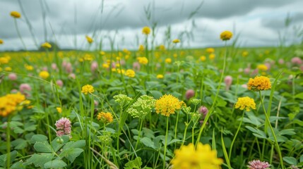 Vibrant cover crops in bloom showcasing clover and mustard fields for enhanced soil health in springtime