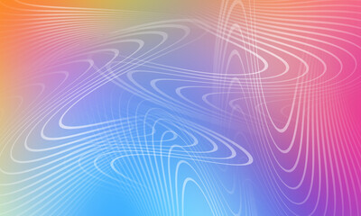 blur white curved lines line up and intersect on colorful background, template, decor, banner, copy space