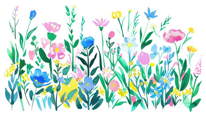 PNG Colorful watercolor wildflower illustration