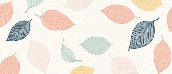 A colorful leaf pattern with a white background