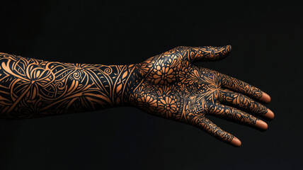 henna tattoo on hand
