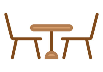 Mesa de cocina de madera con dos sillas