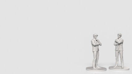 The two white Business man figure on white background  3d rendering.