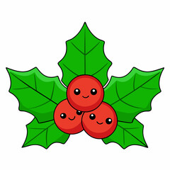 Christmas Holly Berries  with white background