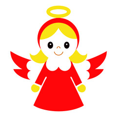 Cute Christmas Angel with white background