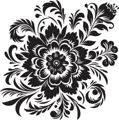 Black and white flower silhouette design