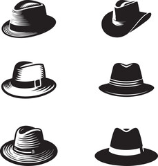 Black and white hat silhouette design