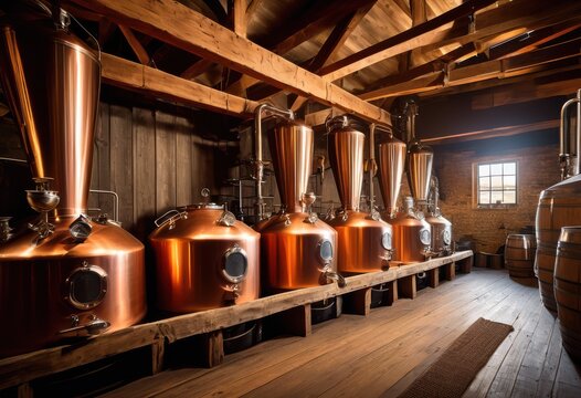 vibrant brewery scene featuring brewing lively atmosphere beer production, equipment, ingredients, fermentation, hops, malt, tanks, kegs, craft, ales