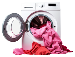 PNG Open washing machine with laundry