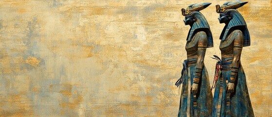 Modern Fusion of Ancient Egyptian Art with Contemporary Design Elements in an Empty Space for Text