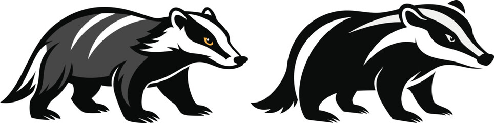 badger silhouette vector illustration 