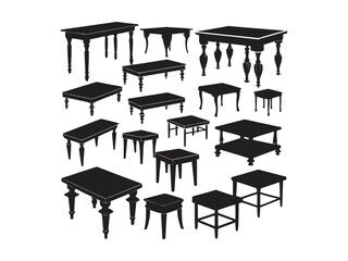 Table black silhouette vector illustration