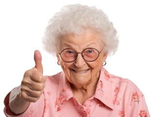 PNG Elderly woman giving thumbs up