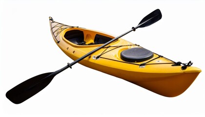 yellow kayak on the river