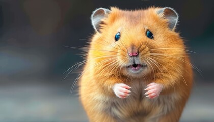 Fototapeta premium scared djungarian hamster