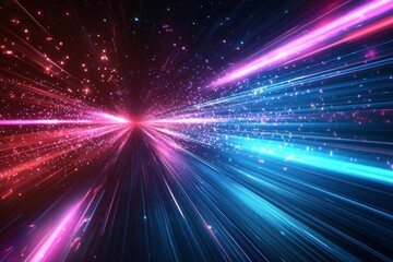 Abstract motion speed glowing effect background created with Generative AI