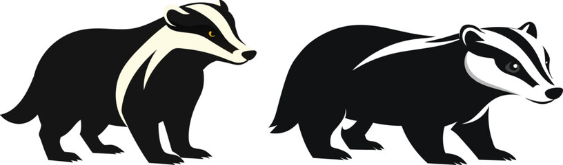 badger silhouette vector illustration 