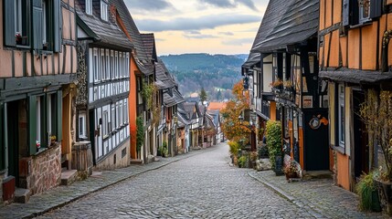 Fototapeta premium Freudenberg, Siegerland, Germany - December 01, 2023: The historic center of Freudenberg in Germany
