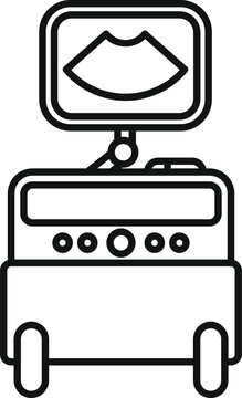 black ultrasound machine icon clip art preview
