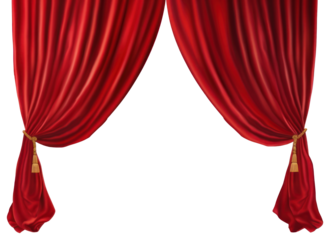 PNG Elegant red theater curtains