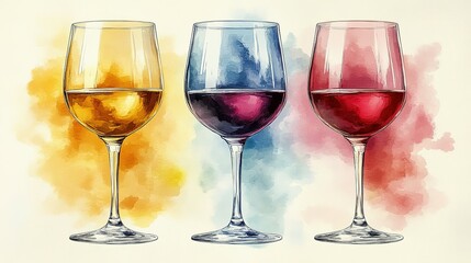 Three Glasses of Wine - White, Red, and Ros?