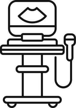 black outline ultrasound machine clip art preview