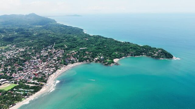 Drone Reveals Sayulita and Punta Mita Beaches. Nayarit, Mexico