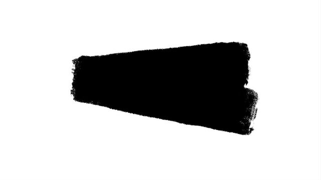 Paint brush stroke black and white background, fill animation of brushstroke.