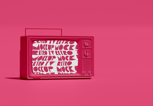 Retro TV Wall Mockup