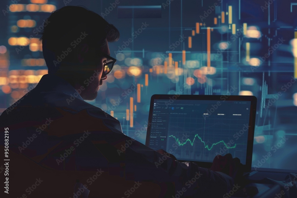 Aufkleber A person examining computer display, potential digital communication or learning scenario