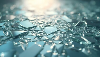 Texture of shattered mirrors with randomly scattered glass pieces reflecting light, creating a sparkling and abstract effect.
