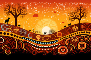 illustrated aboriginal art style