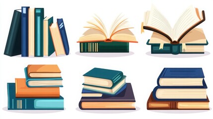 A collection of colorful books showcasing various styles and arrangements, perfect for educational or literary themes.