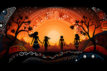 illustrated aboriginal art style