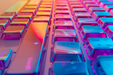 Obraz premium A extreme close-up of an Keyboard against a stunning gradient background