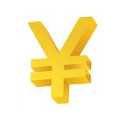 Obraz premium Golden 3D shape of Japan's Yen currency logo. Embossed Yen Japan icon.