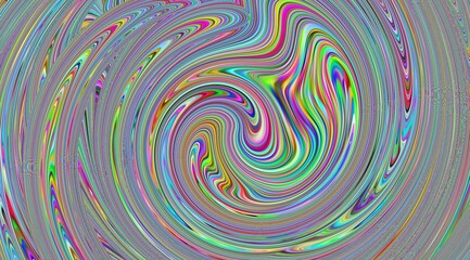 A colorful swirl of paint with a rainbow of colors. The swirl is very abstract and has a lot of movement