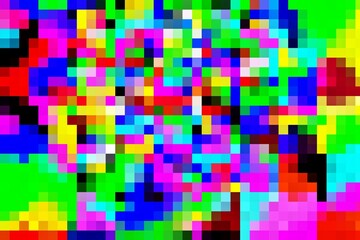 A colorful pixelated image with a rainbow of colors. The image is a collage of different colored squares, creating a vibrant and lively atmosphere