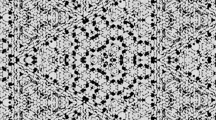 A patterned background with a white and black color scheme. The pattern is made up of squares and circles