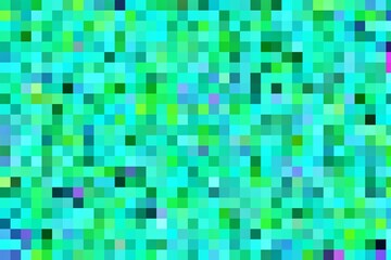 A green background with a lot of small squares of different colors. The squares are arranged in a way that creates a pattern. Scene is bright and cheerful