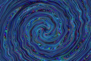A blue swirl with a rainbow of colors. The swirl is very abstract and has a lot of detail. The colors are bright and vibrant, giving the image a sense of energy and movement