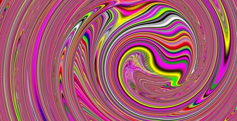 A colorful swirl of pink, yellow, and green. The colors are bright and vibrant, creating a sense of energy and movement. The swirl seems to be in motion, as if it is dancing or swirling around
