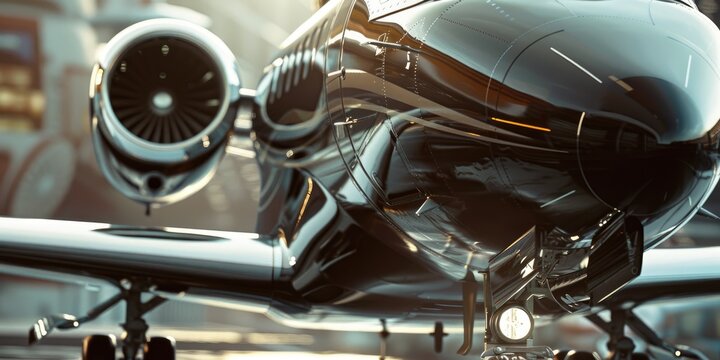 Close up of a Business Private Jet