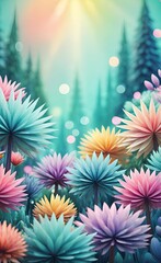 background with flowers and stars