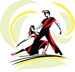 Dancing couple perfect for dance studios, event posters, or music festivals.
