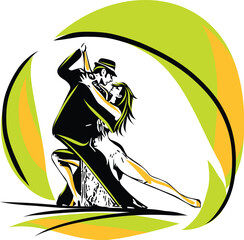 Dancing couple perfect for dance studios, event posters, or music festivals.