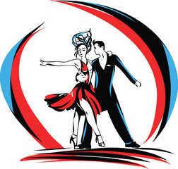 Dancing couple perfect for dance studios, event posters, or music festivals.