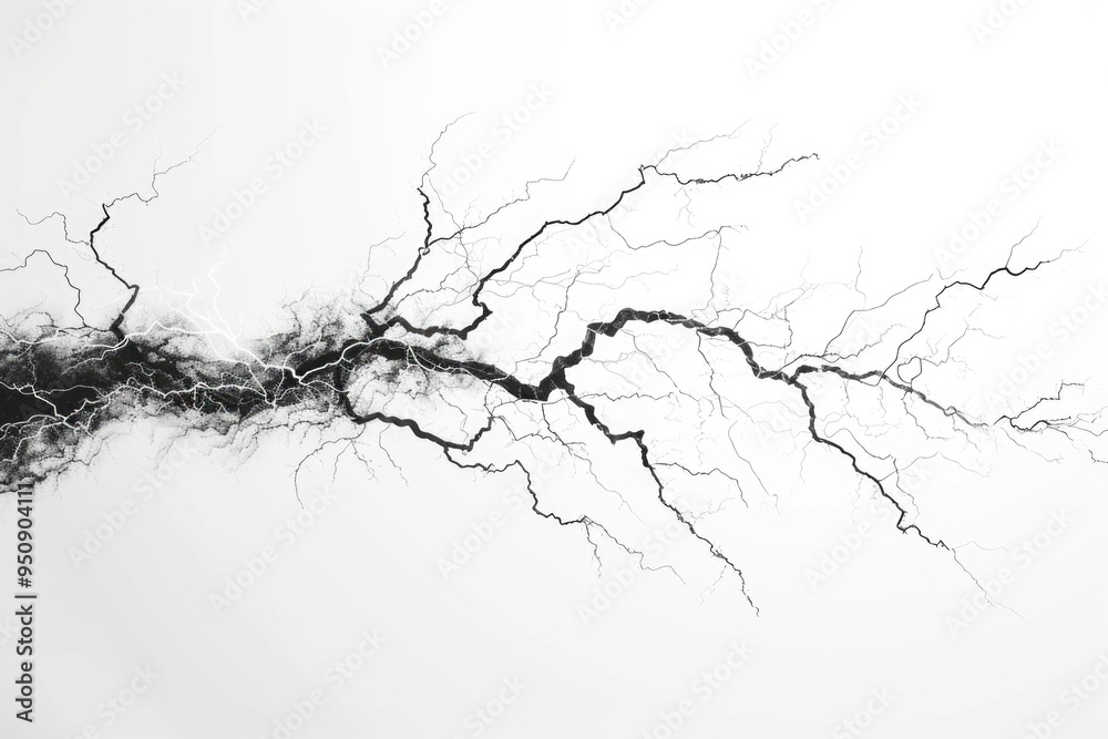Poster a close-up shot of a tree branch in monochrome tones